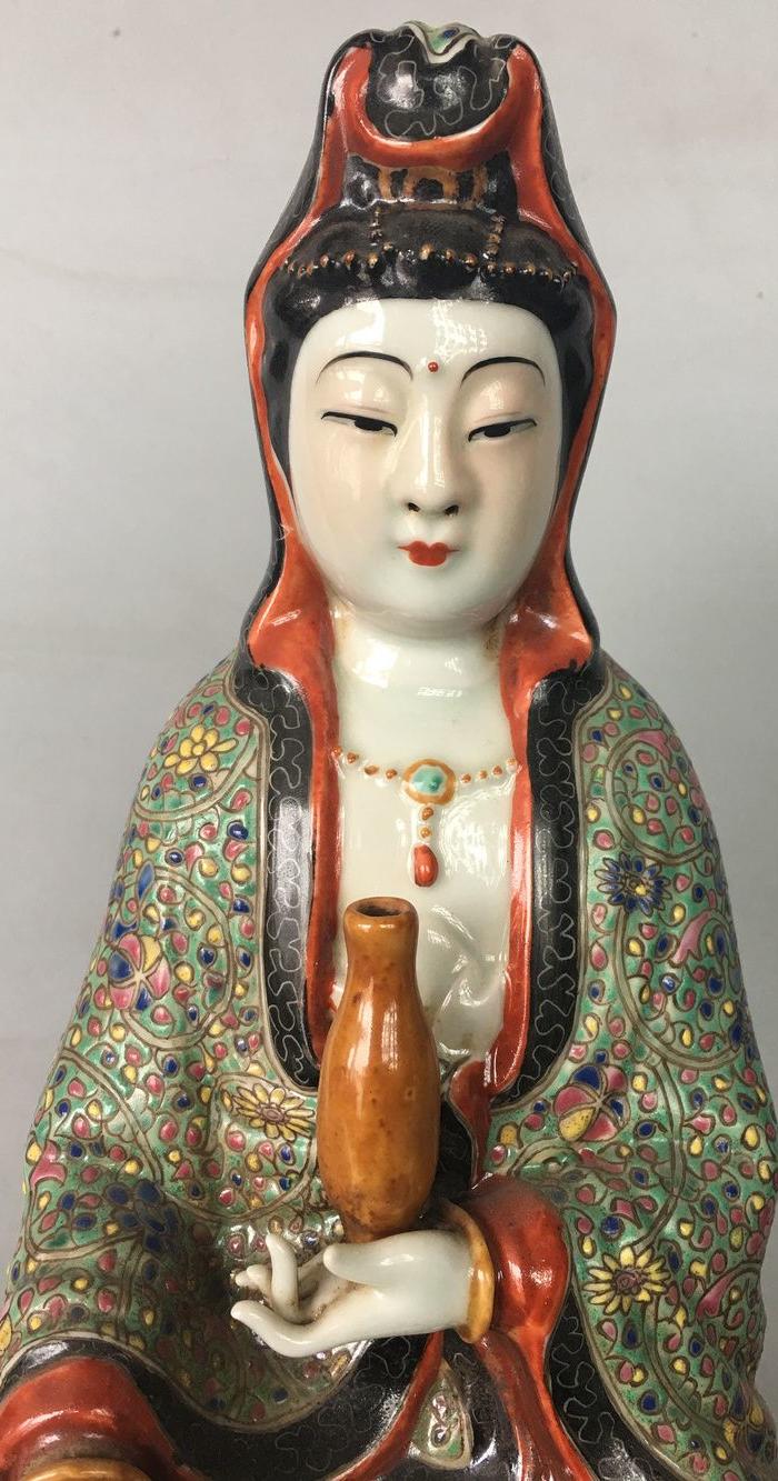 【曾龙升】粉彩观音像一尊,13517033319