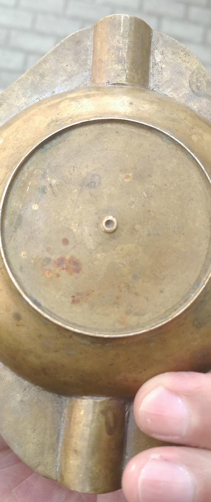 清末民国白铜满工烟灰缸