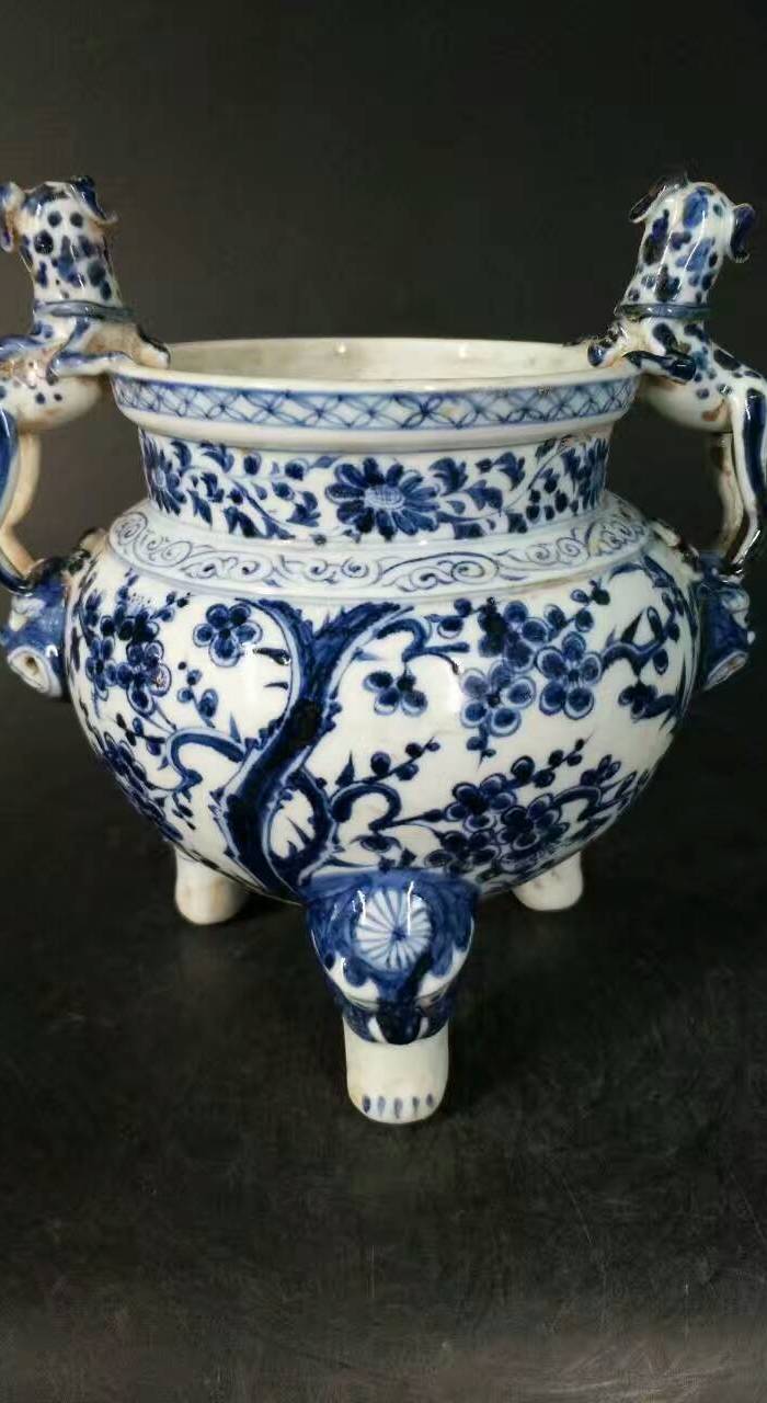 元青花松竹梅香炉