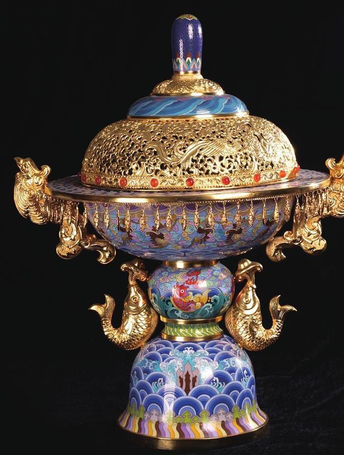 天地祥瑞景泰蓝 工艺美术大师霍铁辉作品