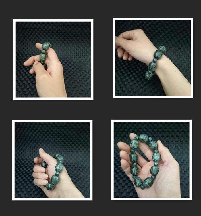 时尚金钱石手串圆珠桶珠手串