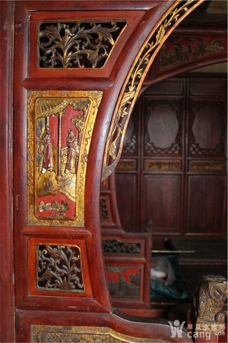 民国双进全雕花架子床