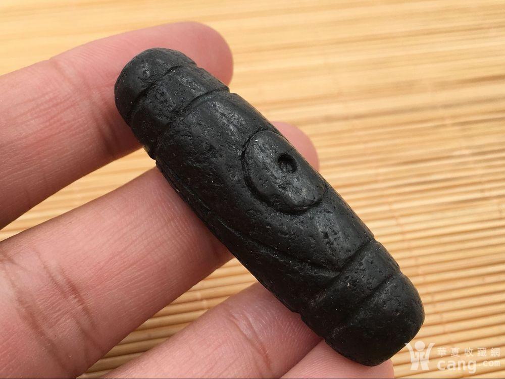 藏传 晚清 铁陨 两眼天珠 手工雕刻 包浆老厚 有磁性