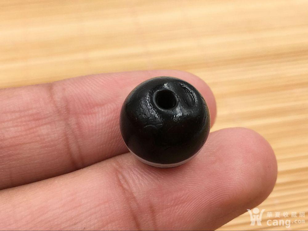 精品 唐珠 一线药师珠 黑底白线 十分漂亮 包浆熟润_鉴定频道_华夏