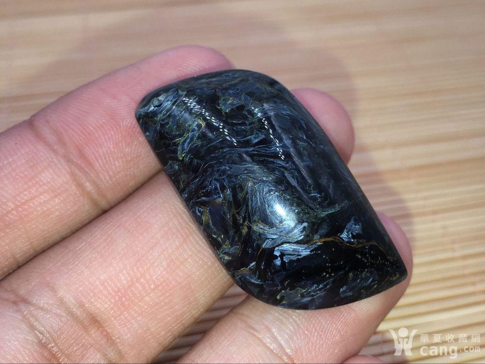 【精品】天然 蓝黑色 彼得石 柳叶形 油画一样的 花纹