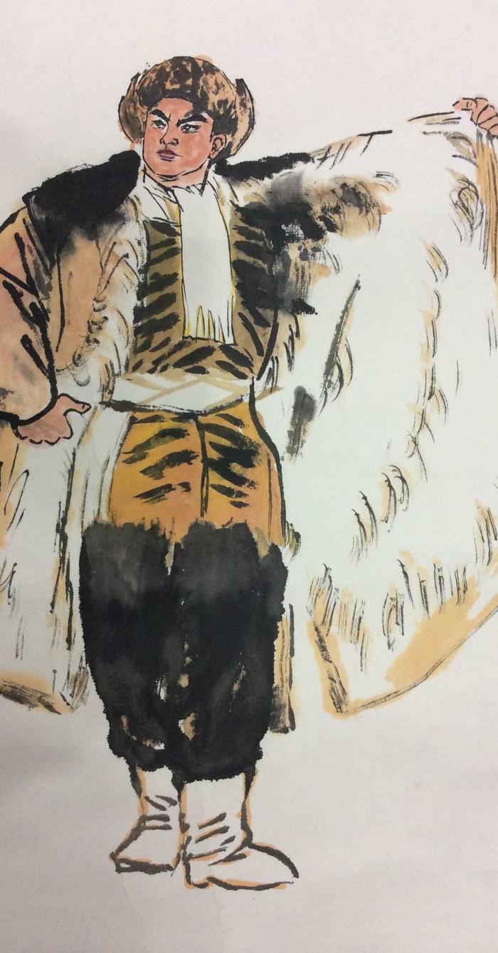 海派画家刘旦宅人物杨子荣国画