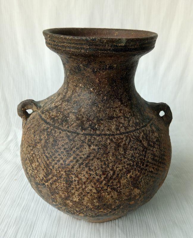 *印纹硬陶釉陶双系盘口壶