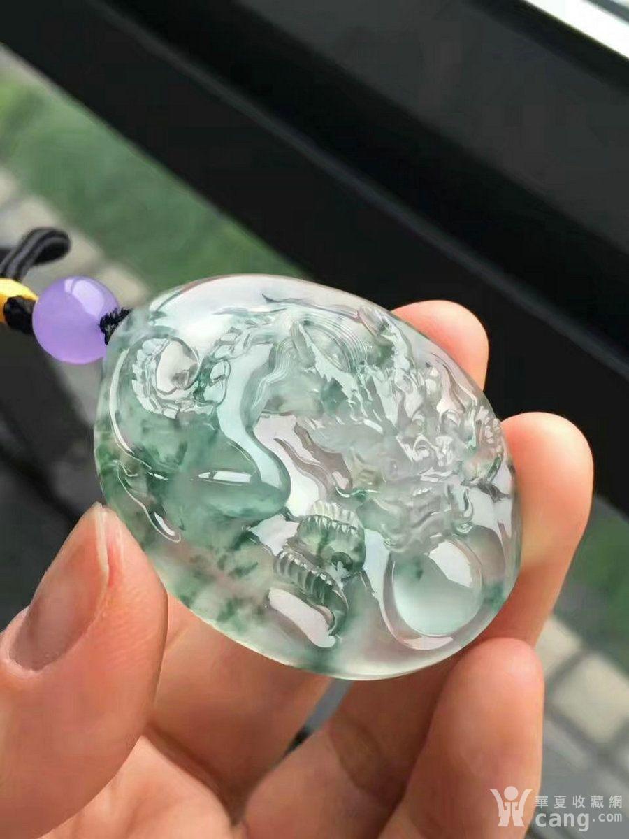 缅甸翡翠冰种飘花龙牌