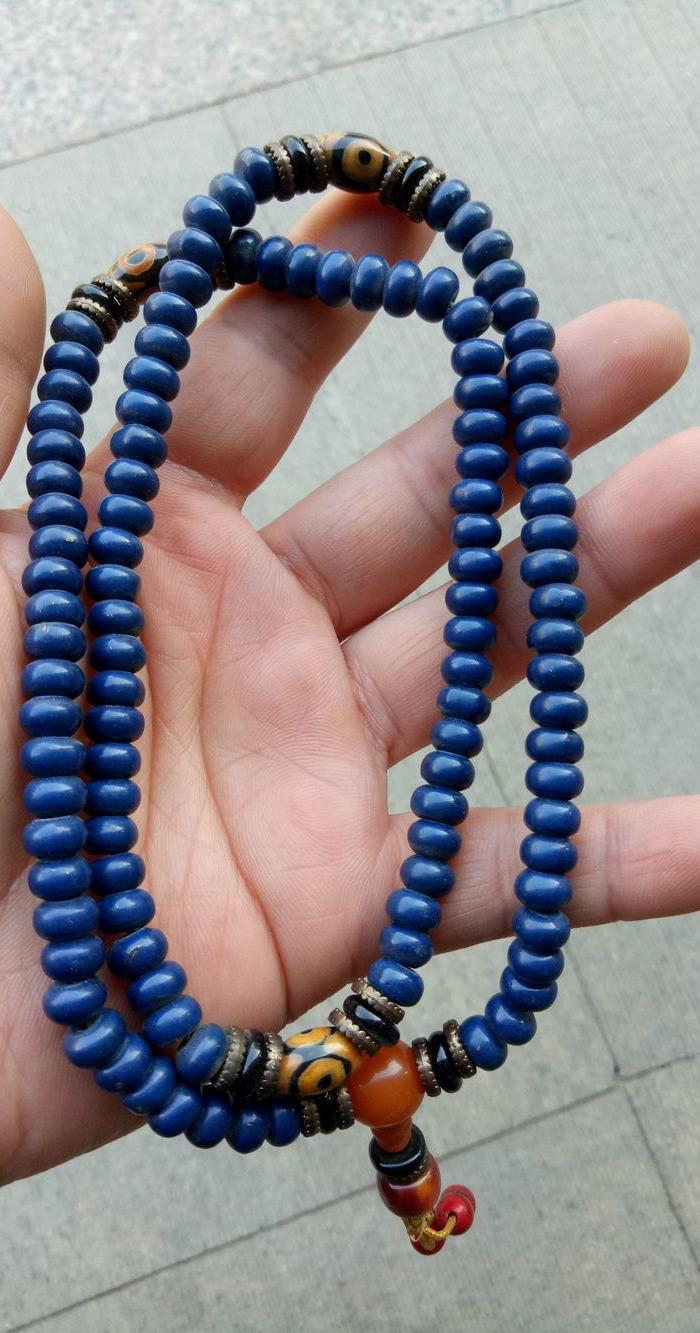 清代传世的老青金石佛珠108颗_清代传世的老青金石佛珠108颗价格_清代