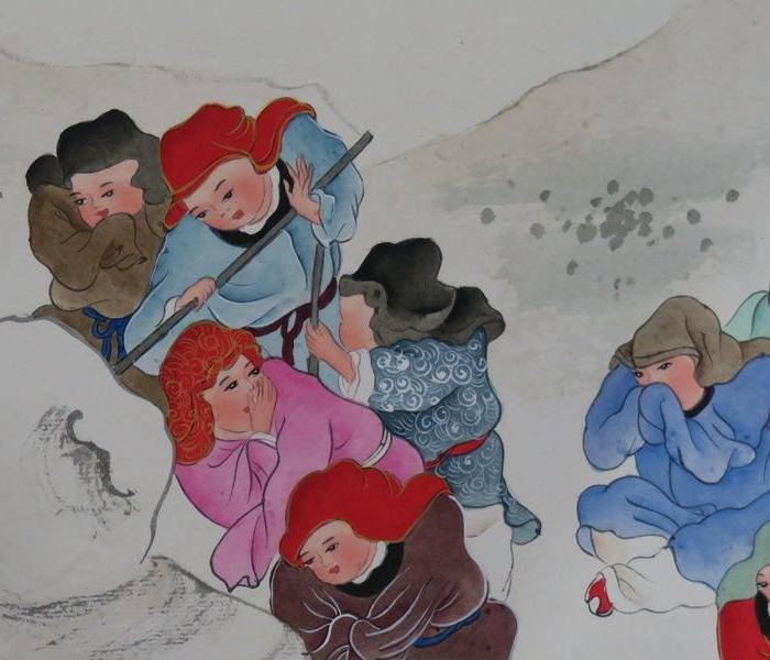 陈大章百子图长卷