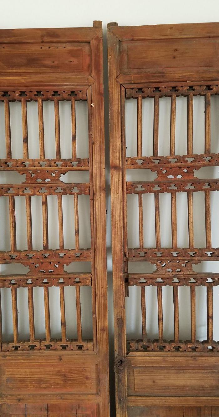 清代格子蝙蝠门六片