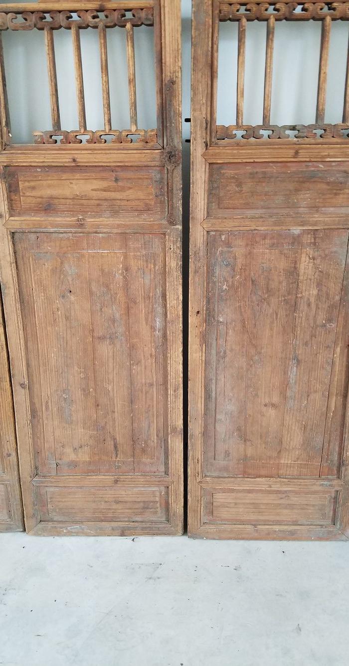 清代格子蝙蝠门六片