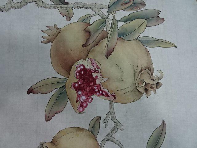 于非暗工笔画石榴