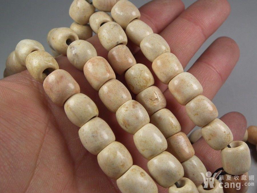 良渚文化满鸡骨白大玉珠子一串