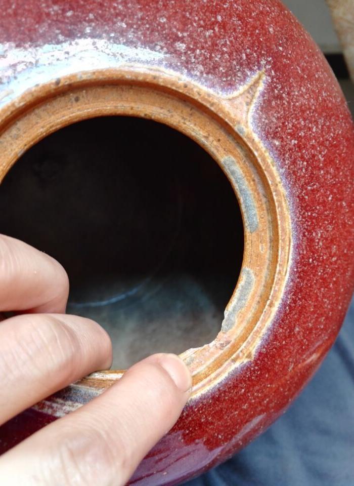 清 乾隆霁红西瓜罐一对