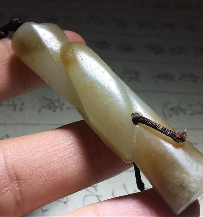 明代 和田玉 翁仲 挂件 手工雕刻 工艺十分 简单大方