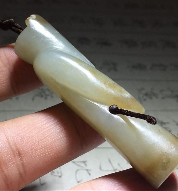 明代 和田玉 翁仲 挂件 手工雕刻 工艺十分 简单大方