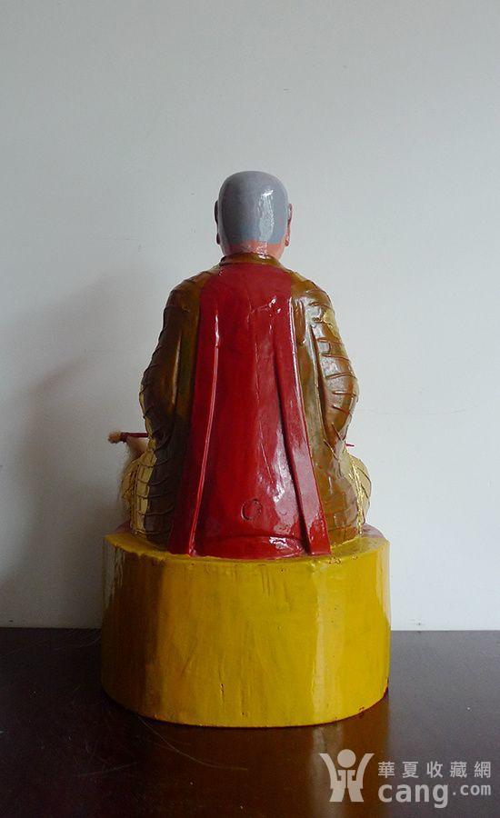 32厘米樟木雕 漆线雕 三代祖师