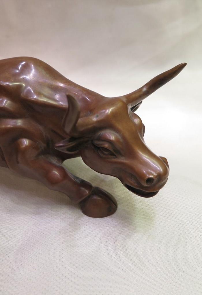 民国铜牛摆件一对 151-1412-3102