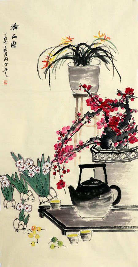 周芳·四尺竖幅花鸟