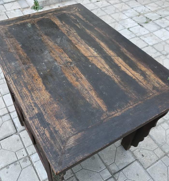 超级漂亮的老楸木桌子一张