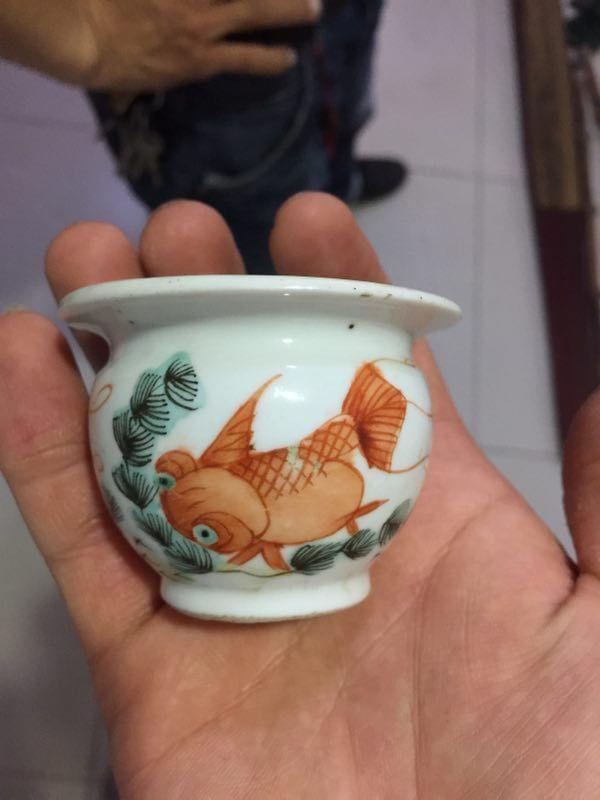 民国粉彩鸟食罐,完整