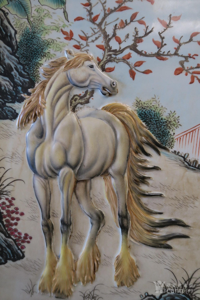 毕伯涛六骏马瓷板画