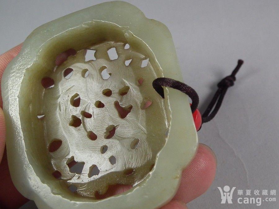 元代和田青白玉镂空灵芝双螭龙大镶嵌玉带板