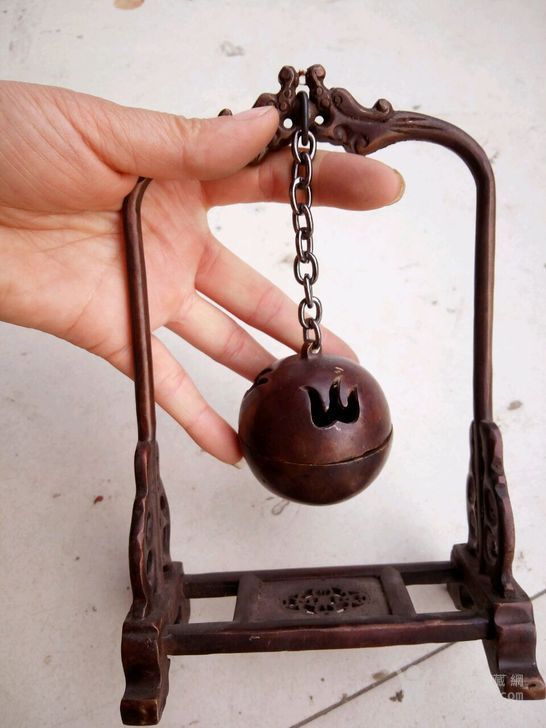 古玩收藏 铜器 红铜镇魂铃 铜铃 镇宅辟邪摆件