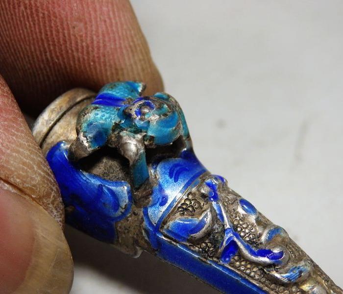 清代景泰蓝珐琅烧蓝护甲