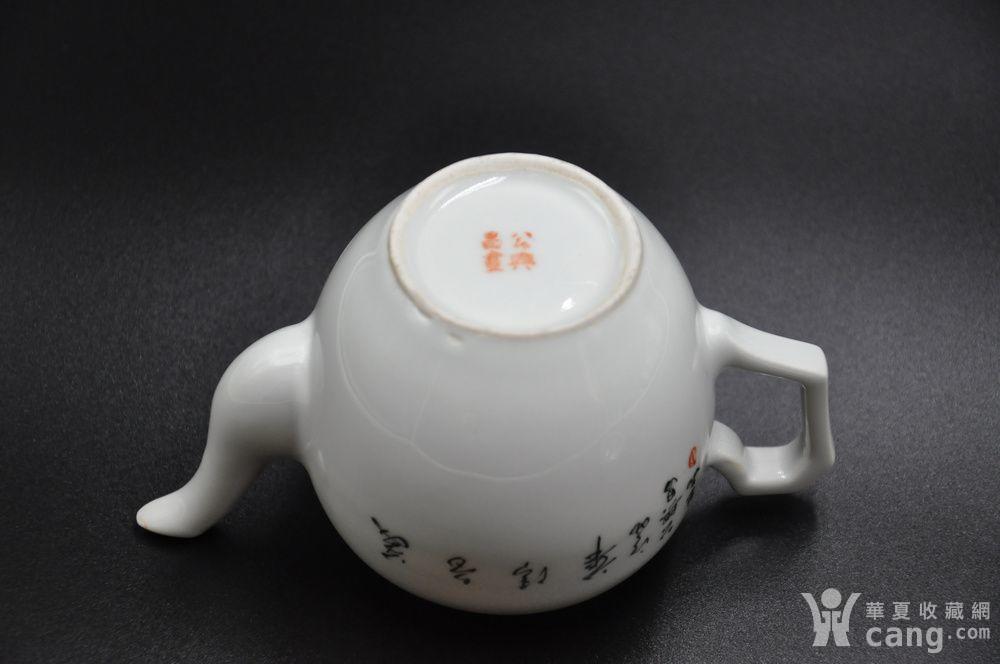 民国绘仕女茶壶 公兴昌底款