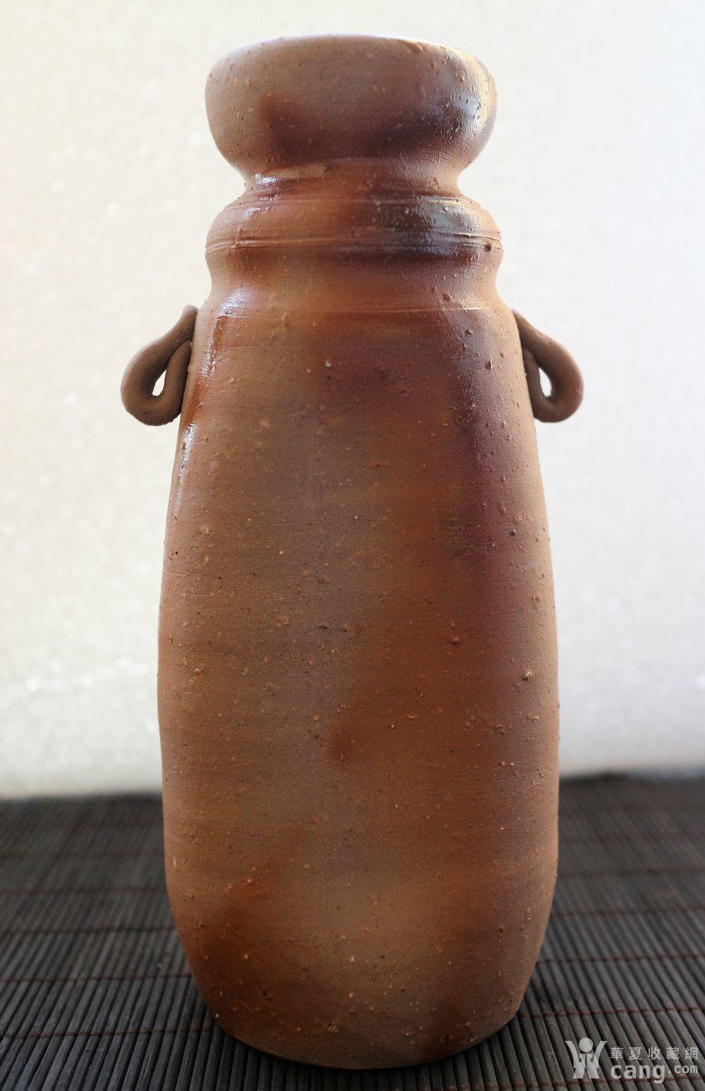 备前烧陶正园木村陶峰作绯襷双系花器