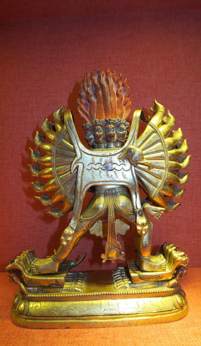 铜鎏金千手欢喜佛