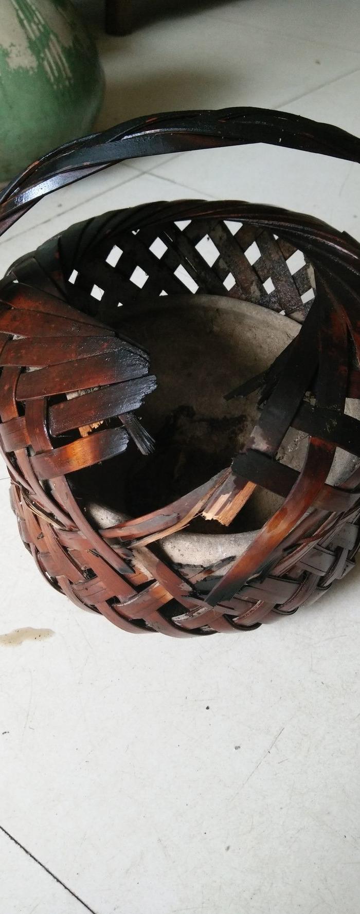 民国竹编火笼《标本价》