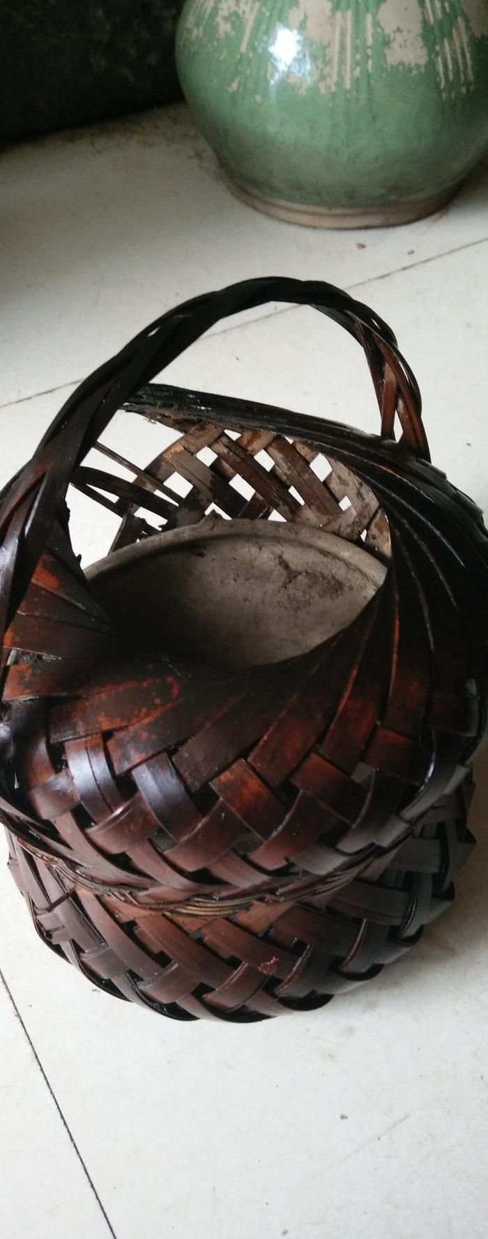 民国竹编火笼《标本价》