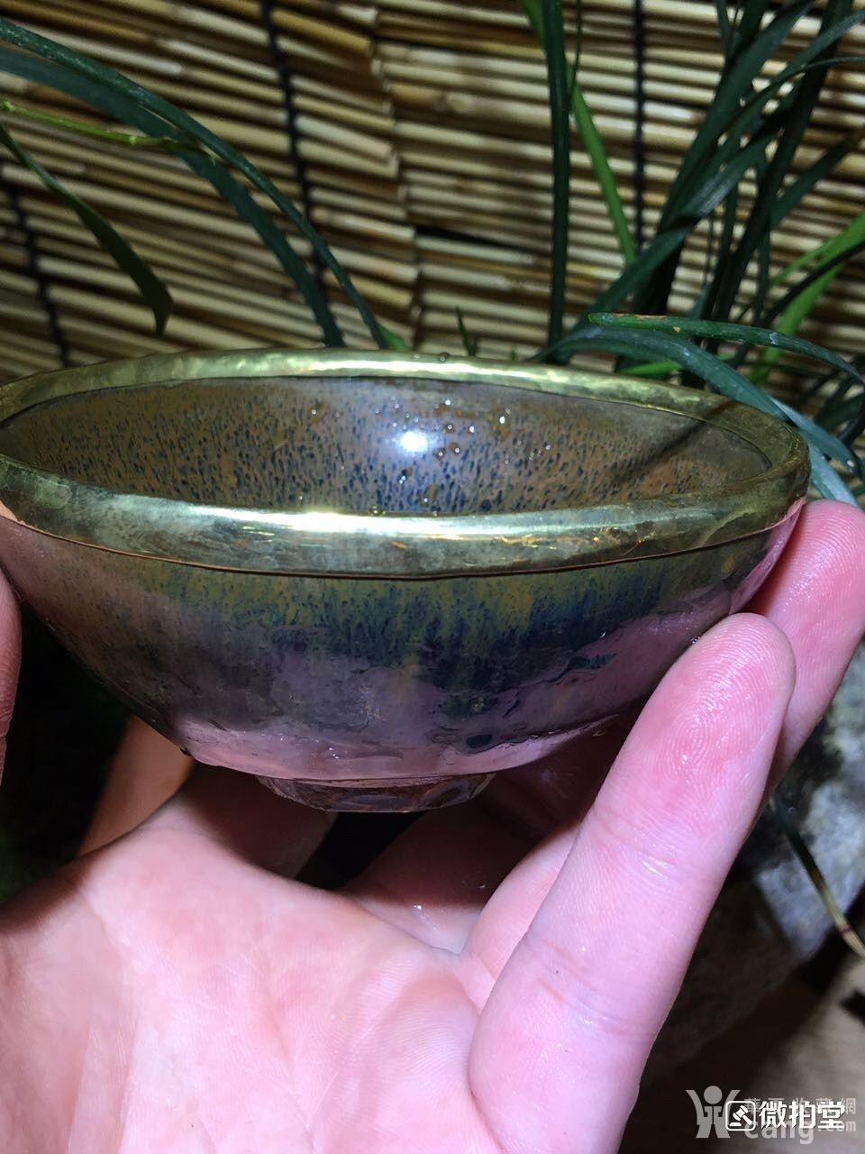 瓷器 高古 收藏级重器宋代建窑铁胎金兔毫西瓜花九五之尊全口小盏