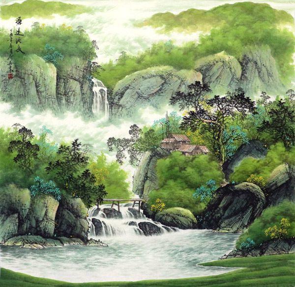 何英183 八尺斗方山水