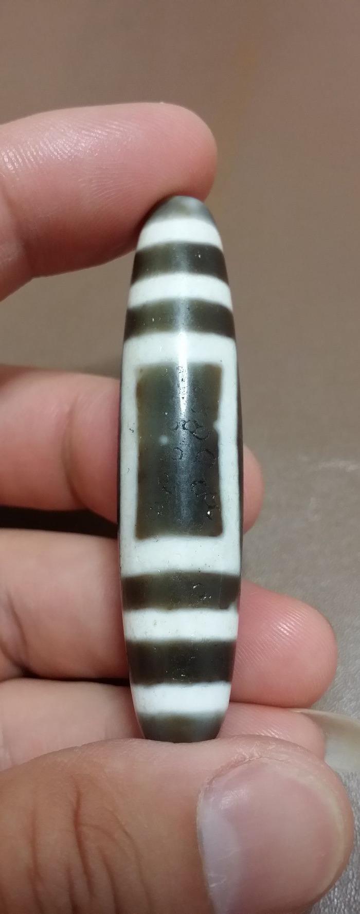 天然西藏老矿玉髓一眼天地风化纹至纯天珠