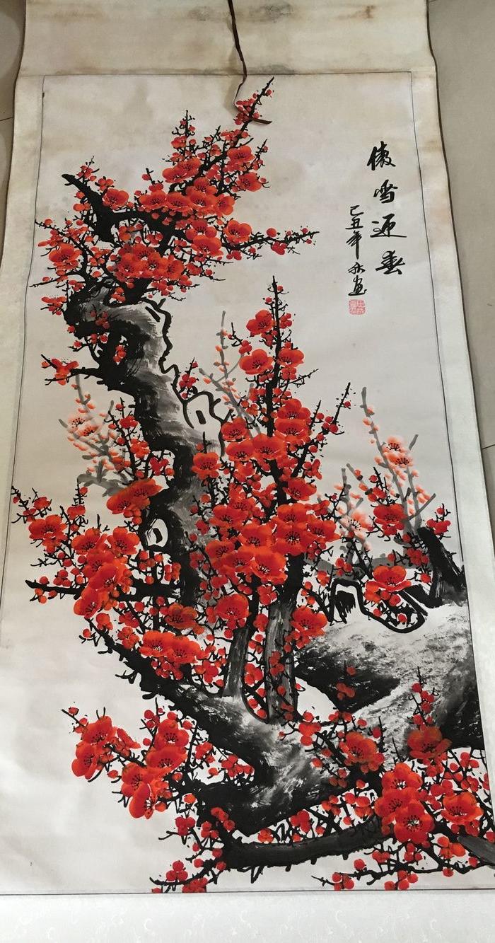 田成喜:梅花立轴_地摊交易_华夏收藏网