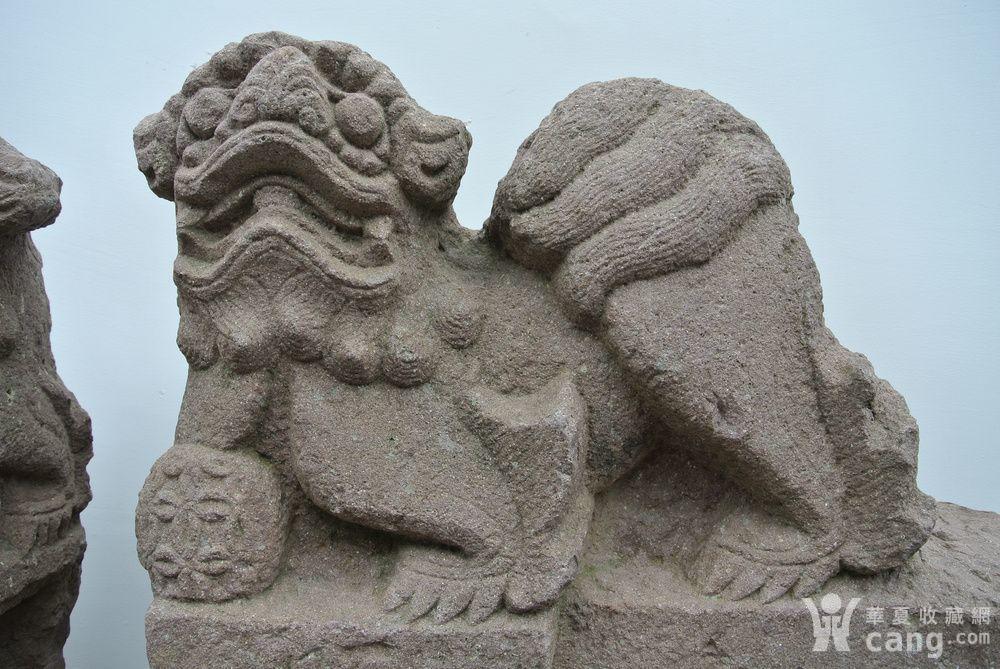一对清代老石狮子