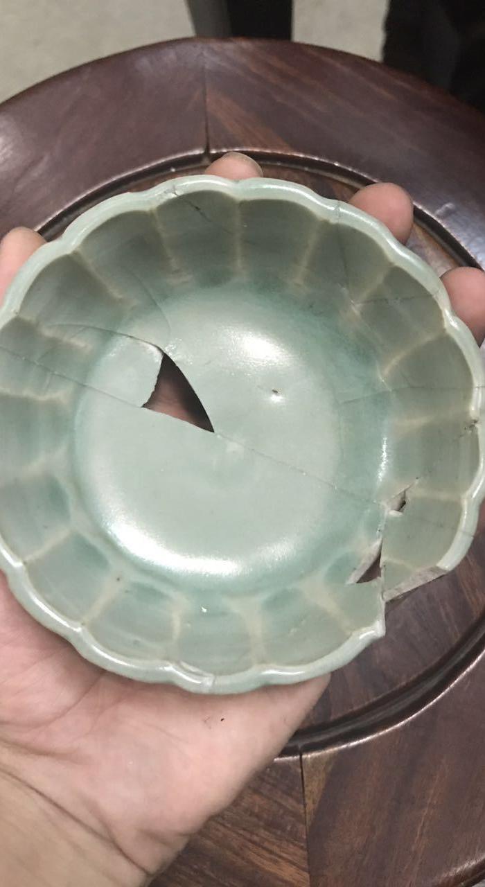 元代 龙泉窑 蔗段洗