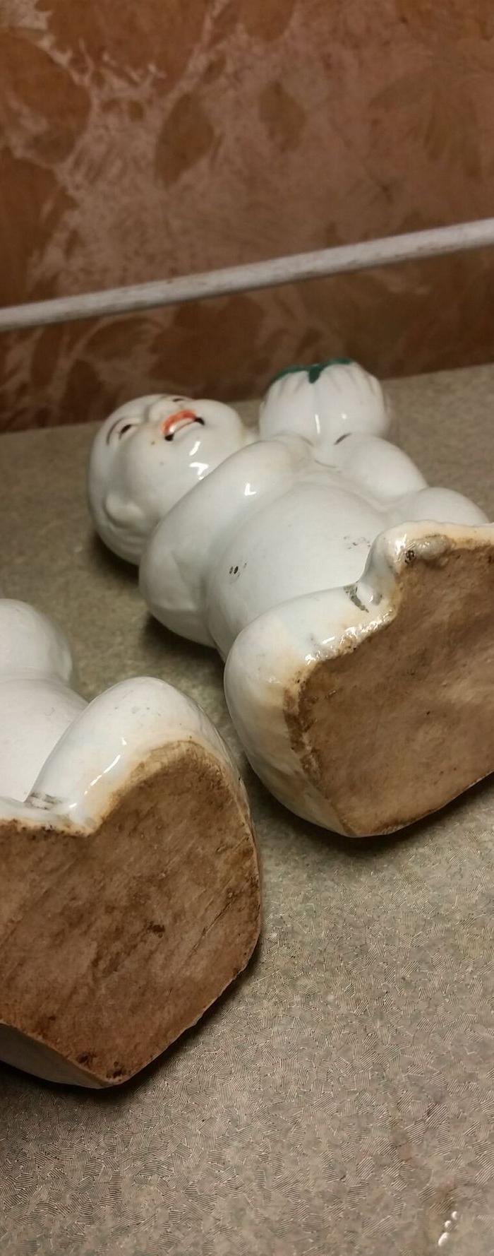 一对晚清民国瓷娃娃 全品