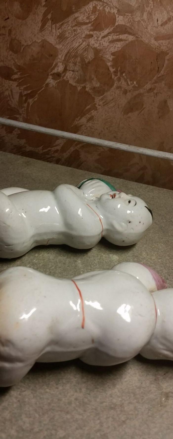 一对晚清民国瓷娃娃 全品