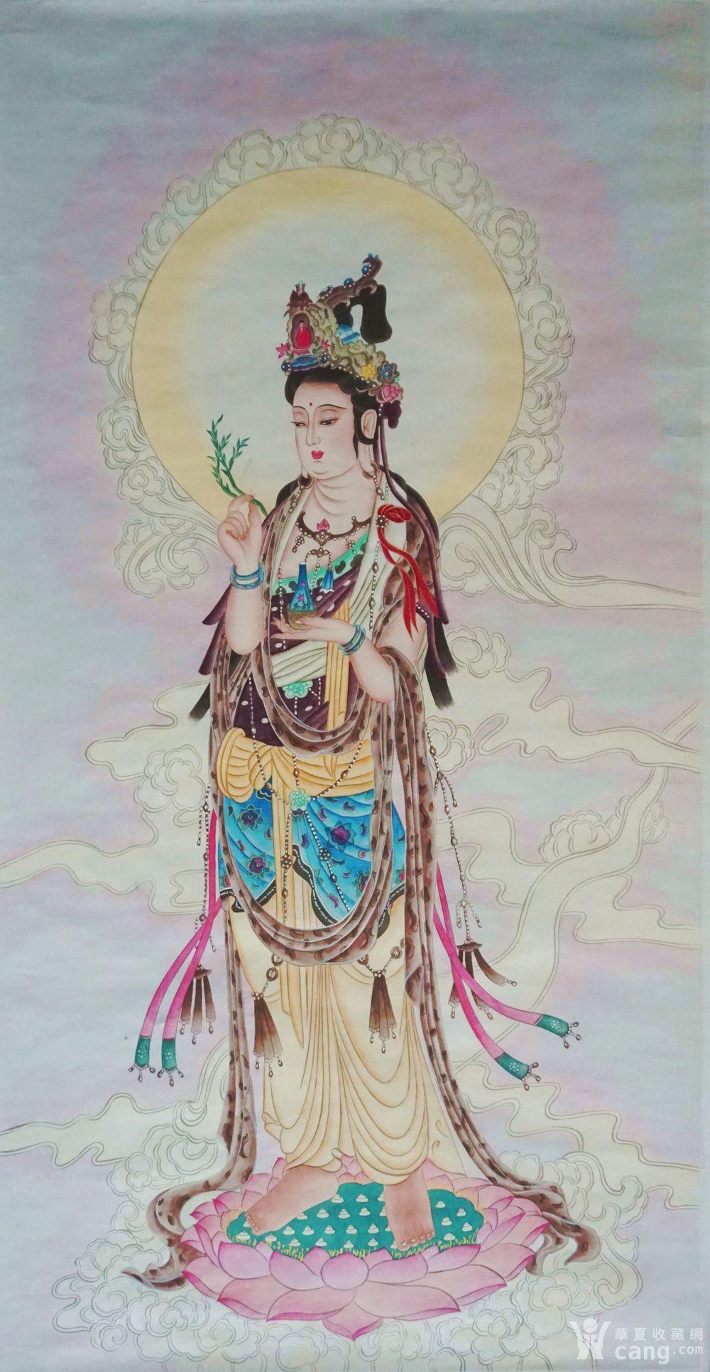 著名画家玄灵子刘文顺精心绘制工笔三圣图