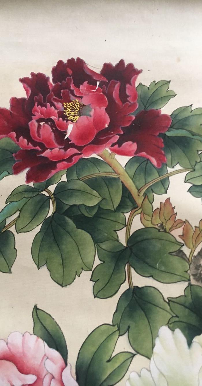 俞致贞刘力上 牡丹国色天香 立轴