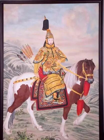 乾隆戎装霍铁辉景泰蓝画