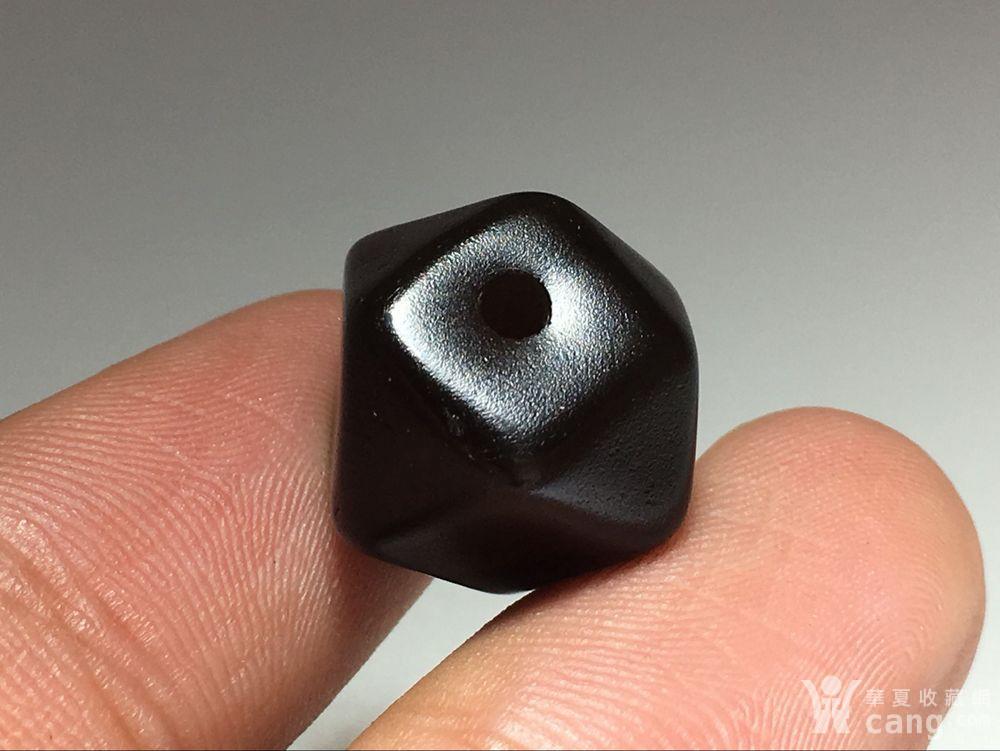 唐珠 酒红色 江河玛瑙 唐八棱 一枚 包浆熟润