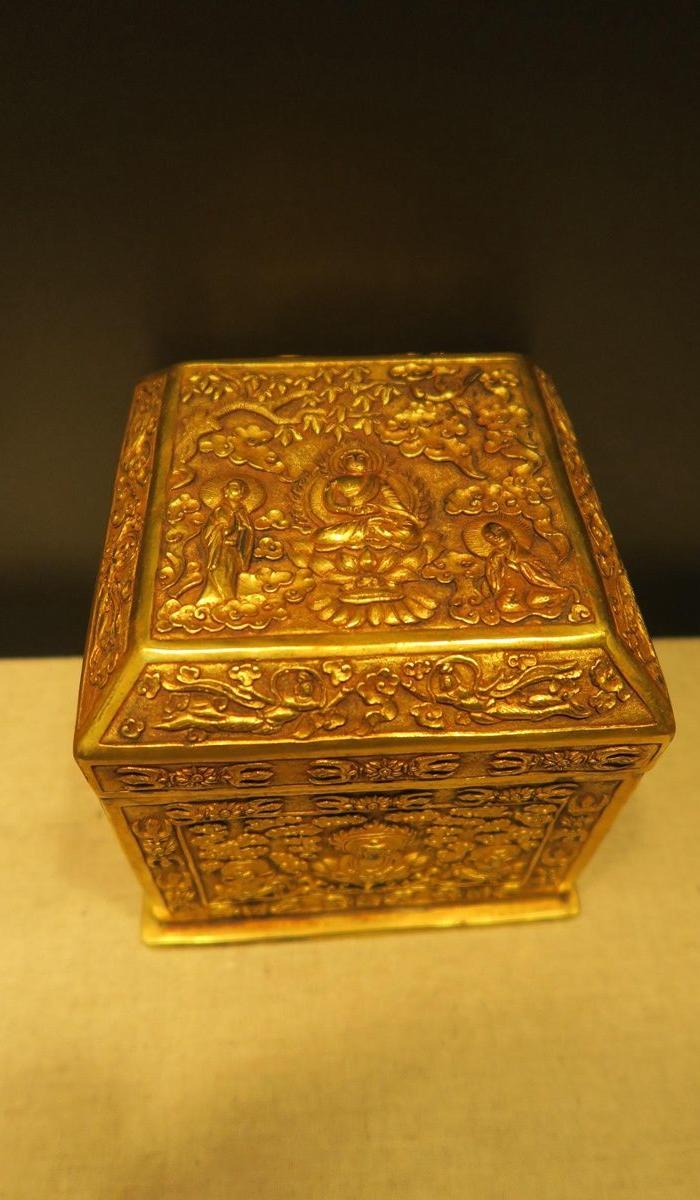 铜鎏金观音宝盒 22 20 ahjjj