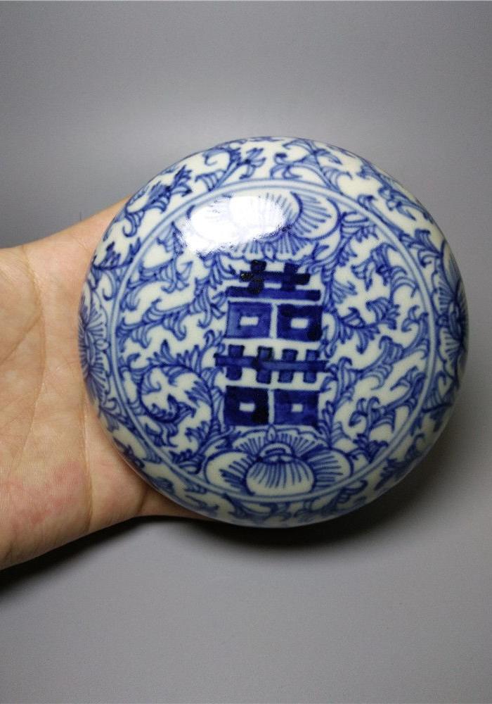 青花瓷盒胭脂盒