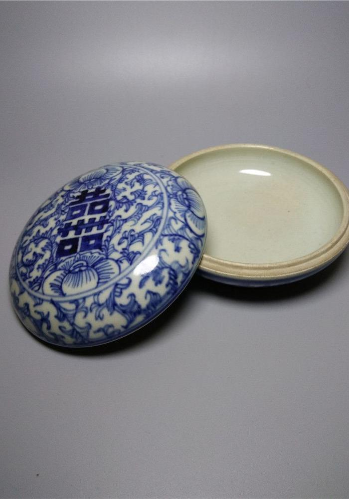 青花瓷盒胭脂盒